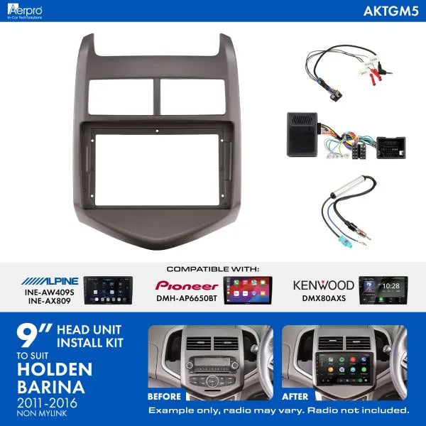 Aerpro AKTGM5 9" Install Kit Holden Barina TM 2011-2016