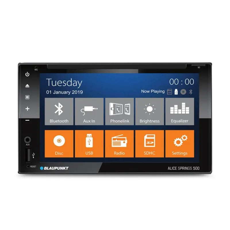 Blaupunkt ALICE SPRINGS 500 6.2 2-DIN DVD CD Bluetooth Phone Mirroring Via USB