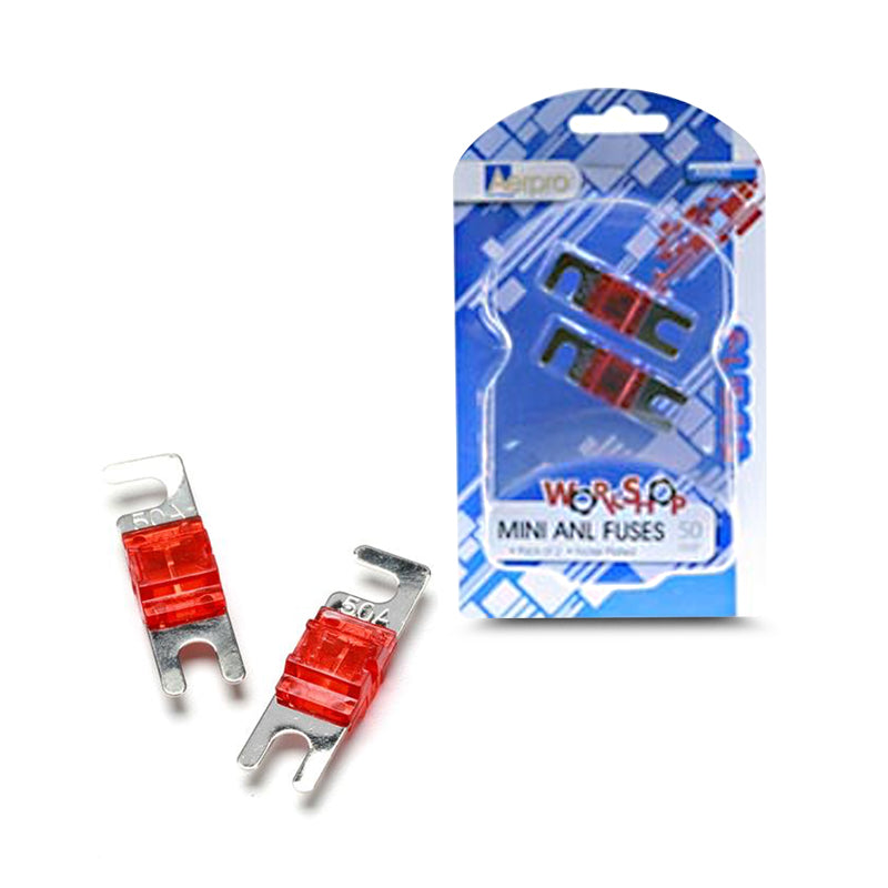 Aerpro AMA50 50 Amp Mini ANL Fuses - 2 Pieces