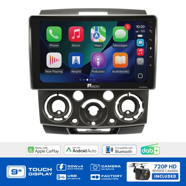 Aerpro AMDFO1 9" CarPlay DAB+ Head Unit Kit Ford Ranger and Mazda BT-50