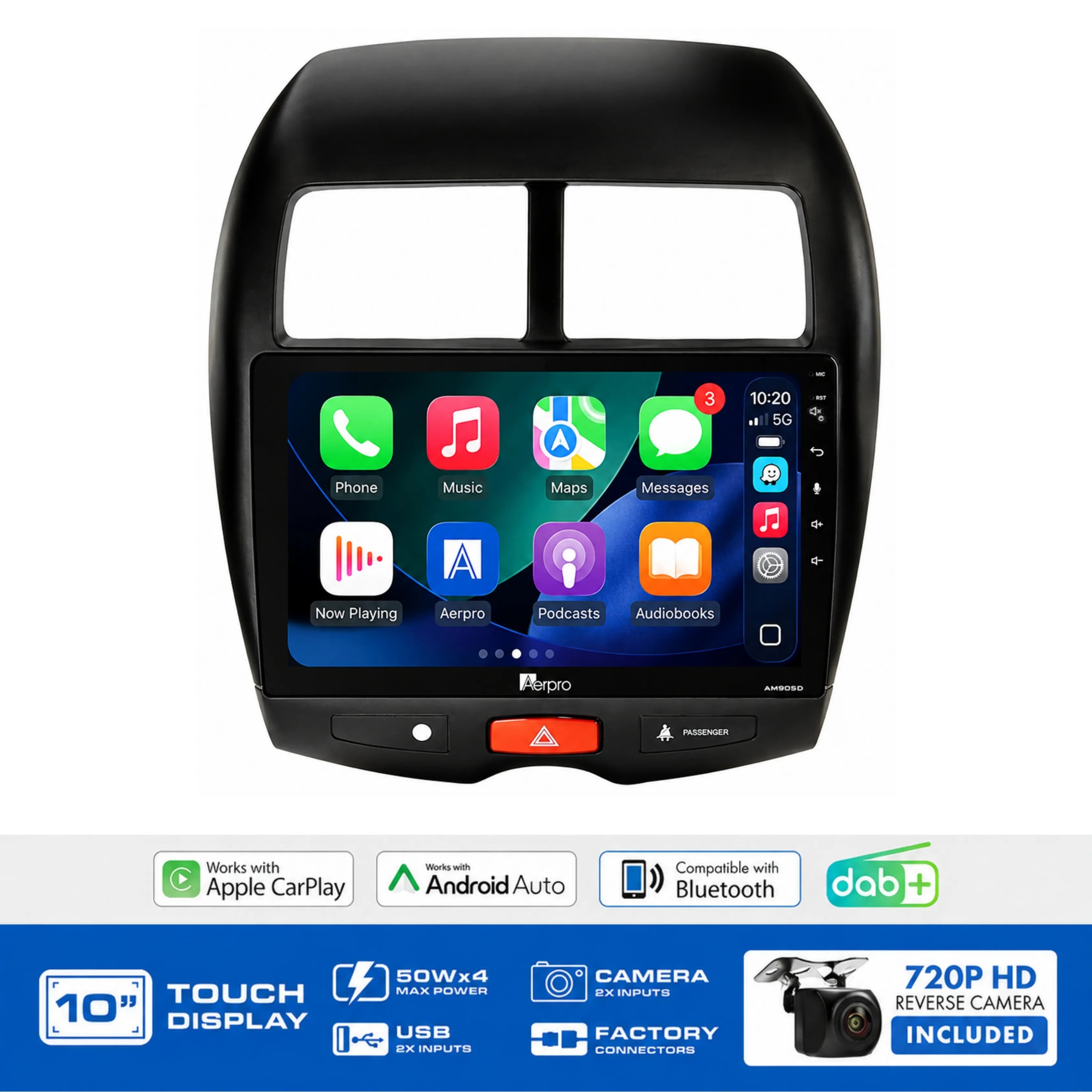 Aerpro AMDMB14 10" Multimedia Receiver Mitsubishi ASX Peugeot