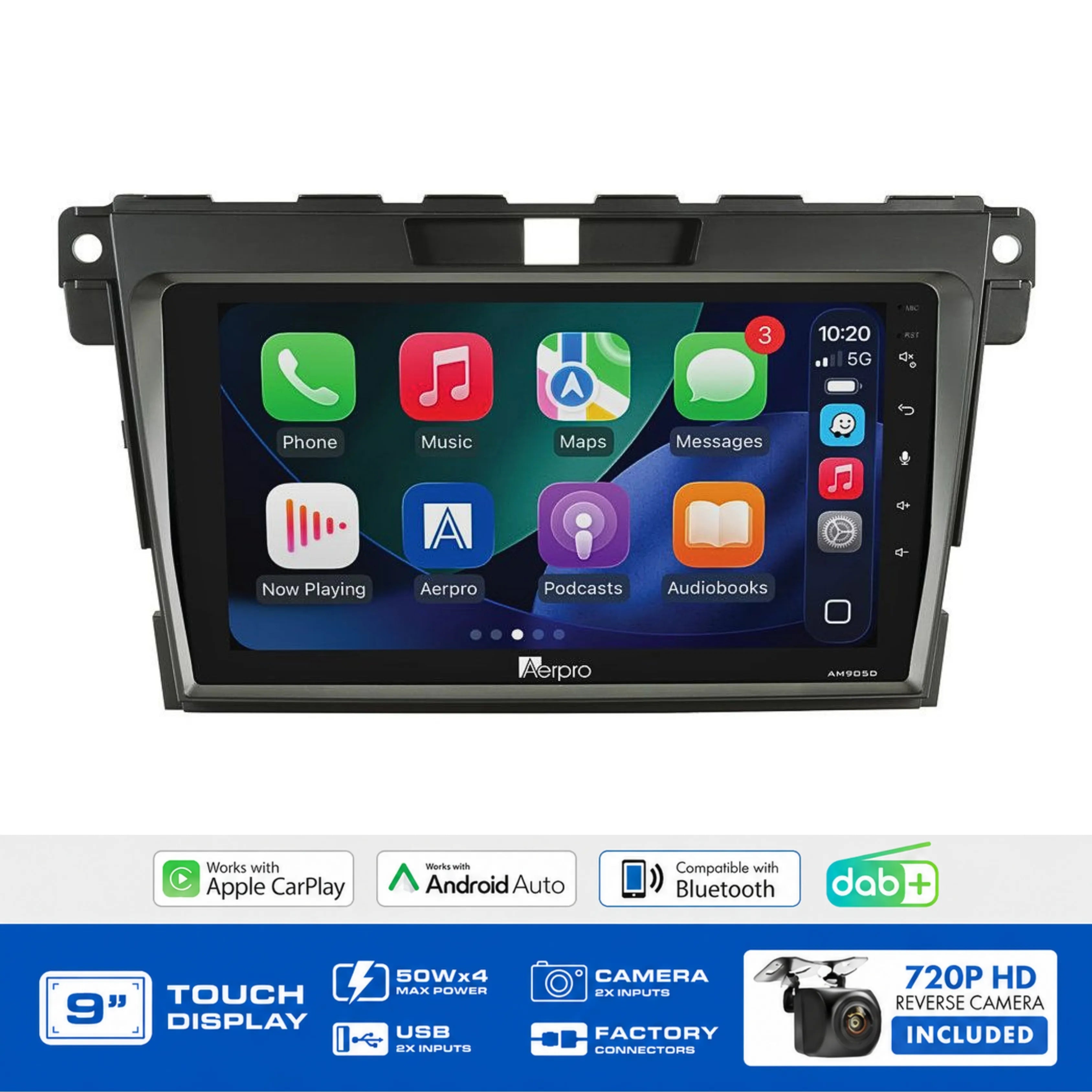 Aerpro AMDMZ20 9" Multimedia Receiver Mazda CX7 2009-2012 Kit