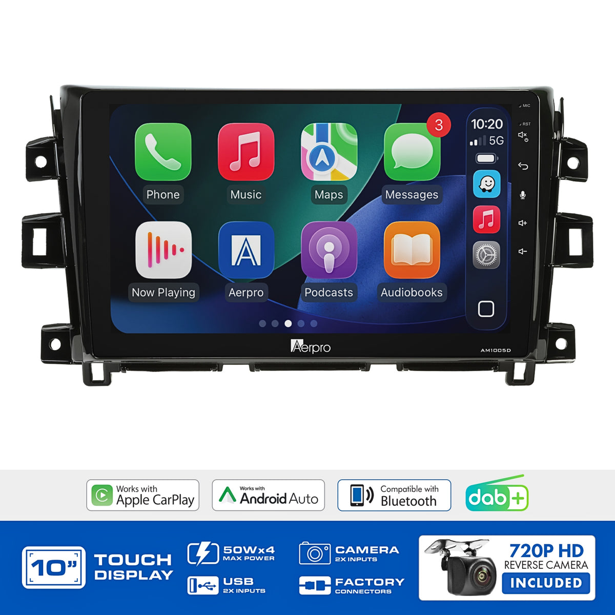 Aerpro AMDNI13 10 Inch Multimedia Receiver Nissan Navara 2015–2019