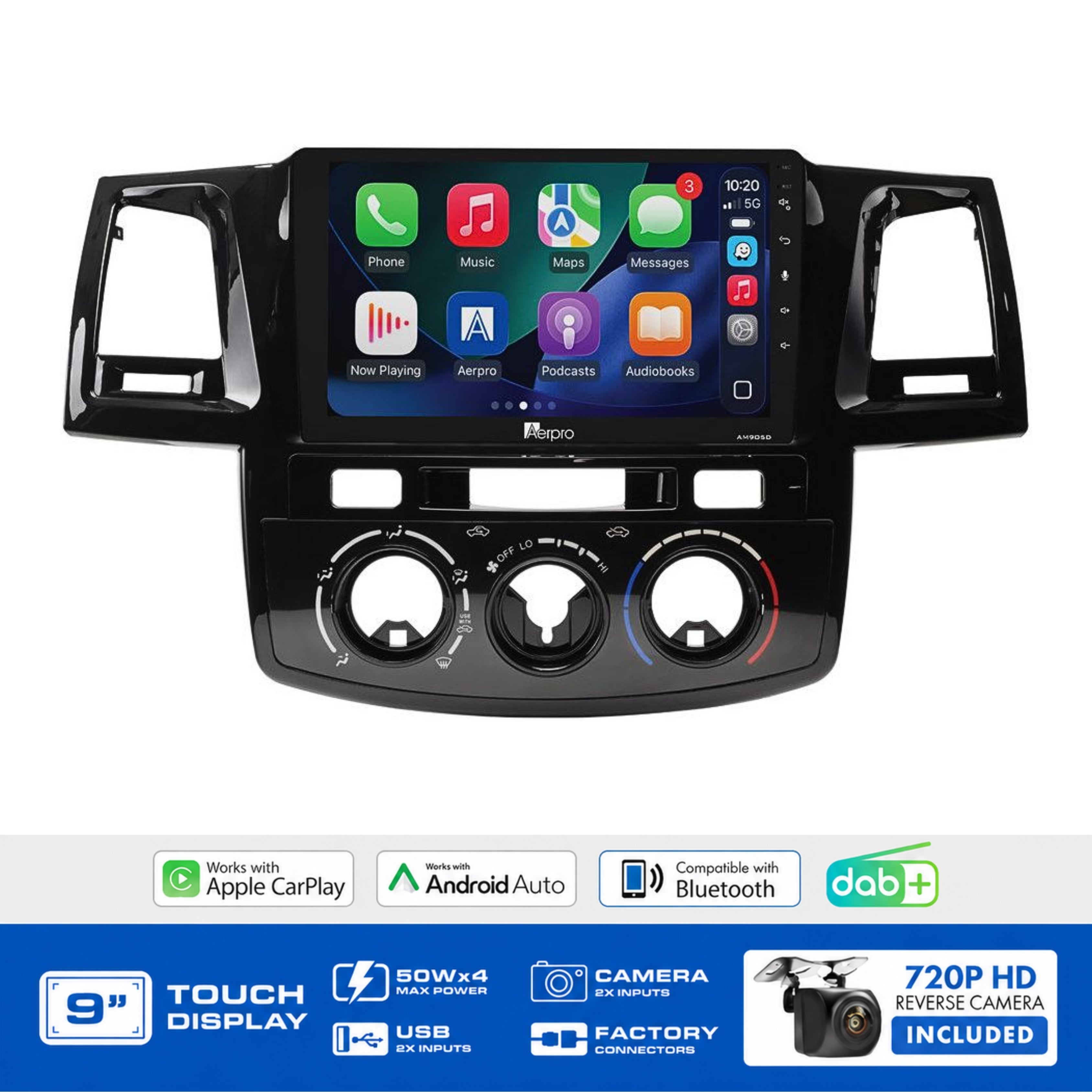 Aerpro AMDTO49 9" Multimedia Receiver Toyota Hilux 2005-2011