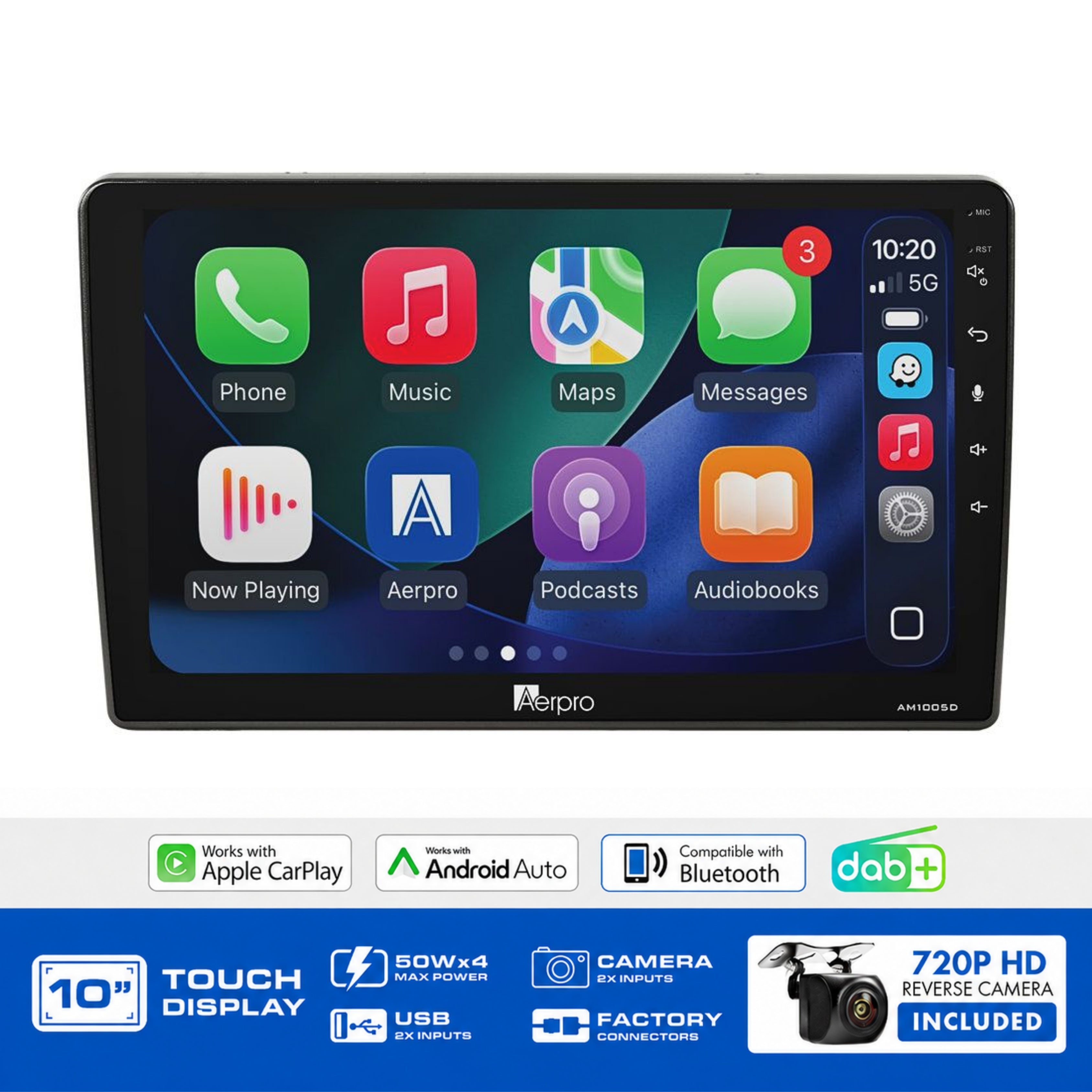 Aerpro AMDVW5 10" Multimedia Receiver VW MIB-PQ Amp Retained
