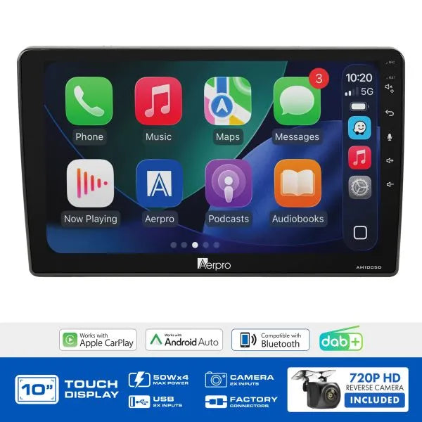 Aerpro AMDVW5 10" Multimedia Receiver VW MIB-PQ Amp Retained
