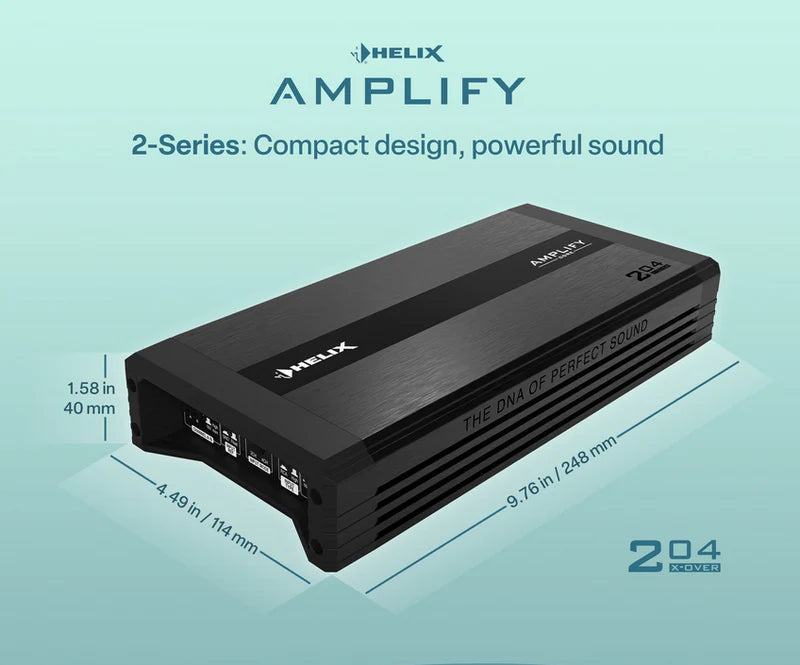 Helix Amplify 204 X-Over 4-Channel Class D Amplifier 380W Bridged