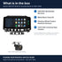 What is in the box for the Aerpro AMTCHY19 kit for Hyundai Santa Fe 2006-2009: the AM1205D 12.3 inch head unit in its matte black facia, the rear camera and a list of the 4 kit items