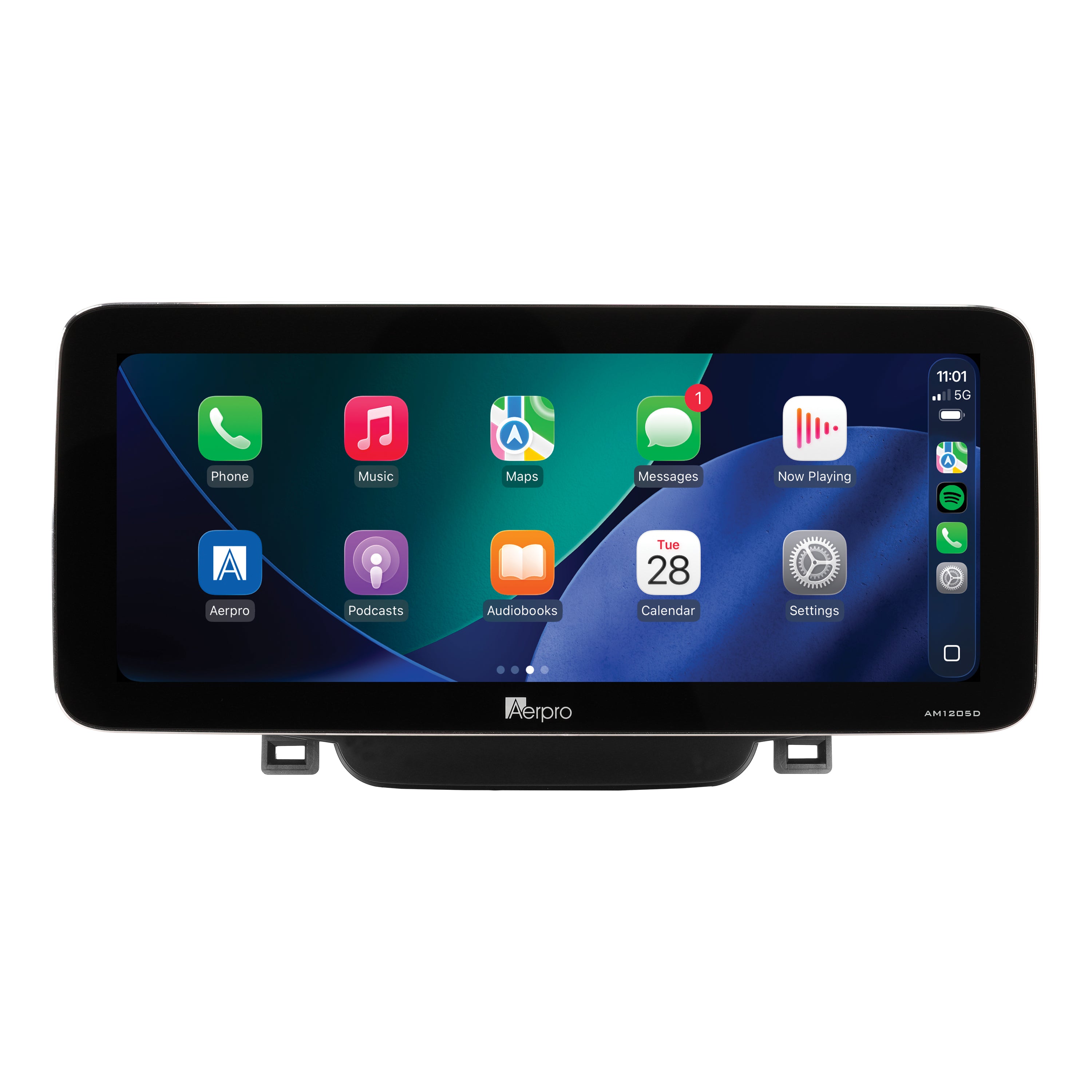 Aerpro AMTCHY1 12.3 inch head unit for i30 GD 2012-2017, showing Apple CarPlay