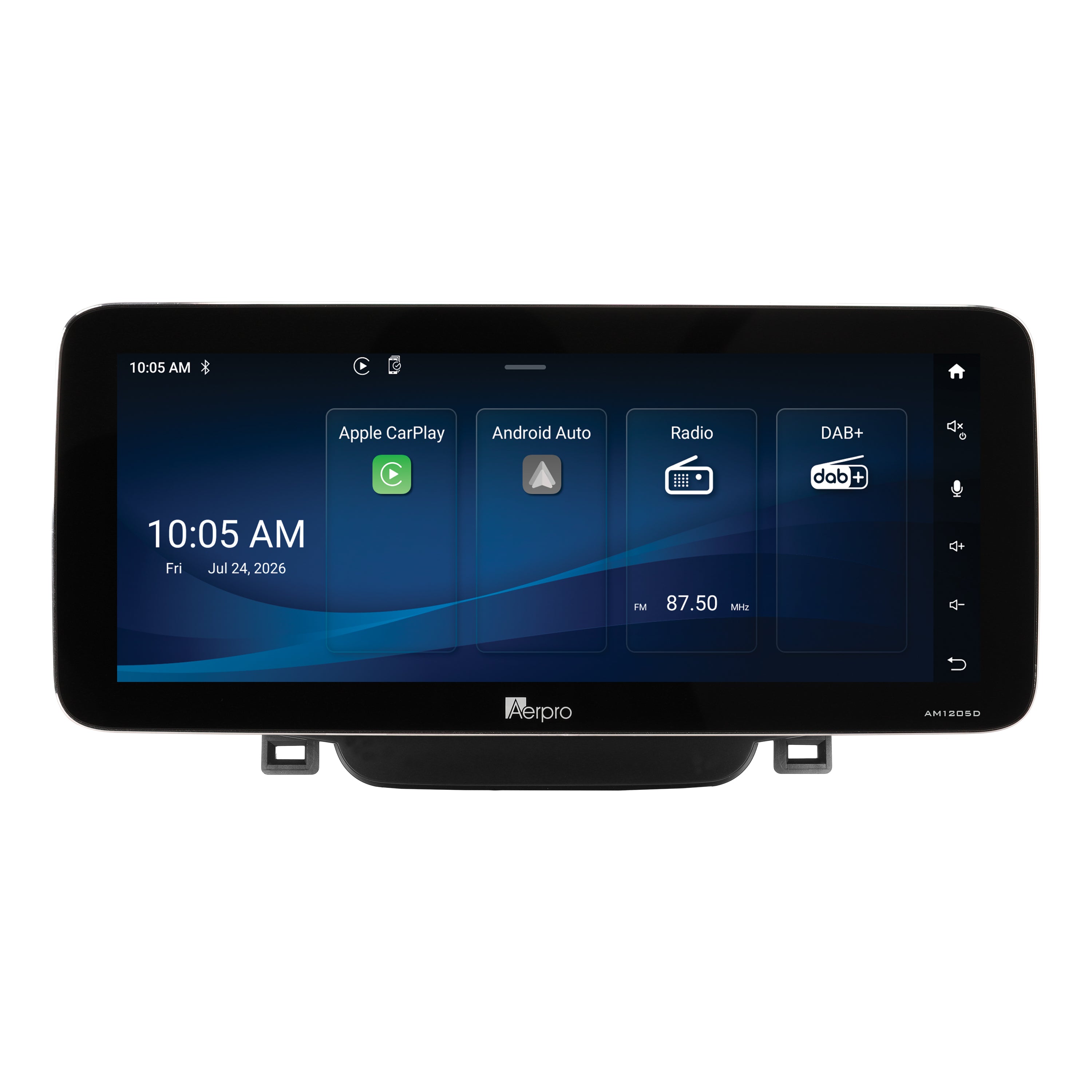 Aerpro AMTCHY1 12.3 inch head unit showing the Aerpro home screen