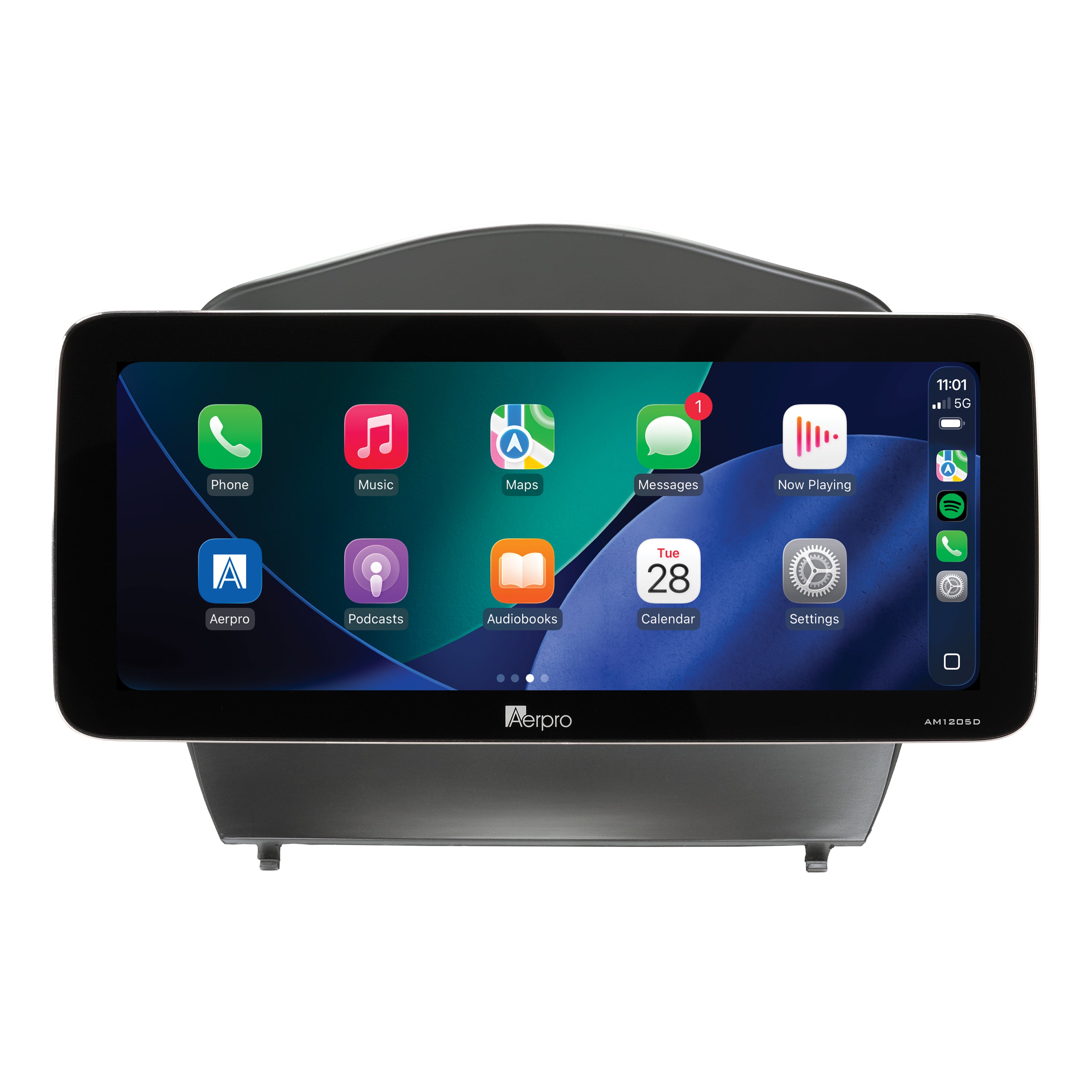 Aerpro AMTCHY21 12.3 inch head unit for iX35 2013-2015, showing Apple CarPlay