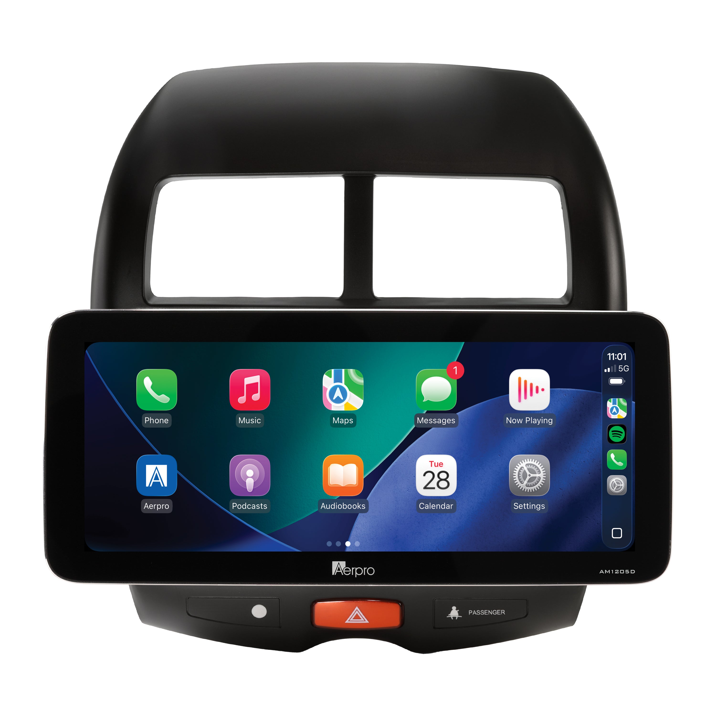 Aerpro AMTCMB14 12.3 inch head unit for ASX 2010-2017, showing Apple CarPlay
