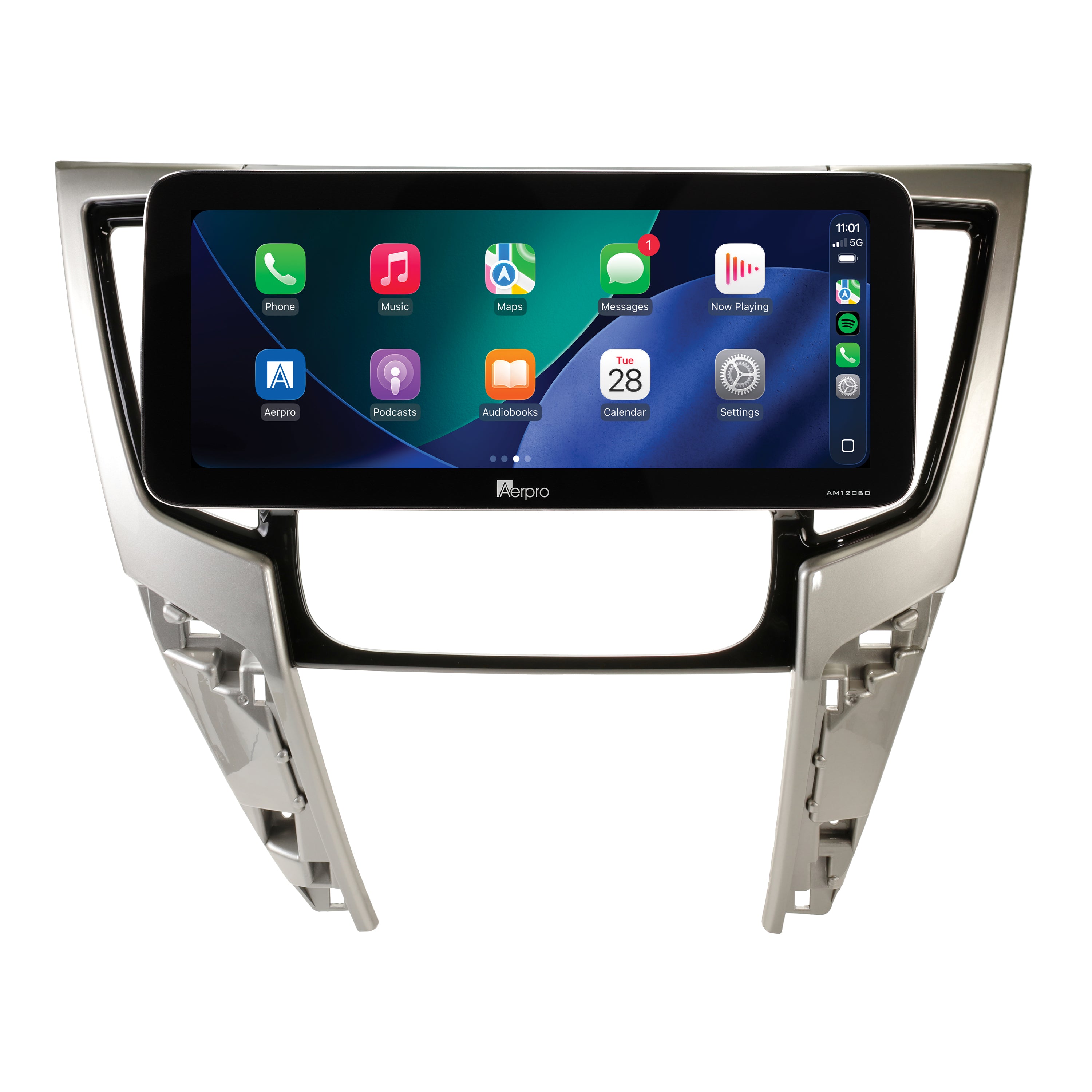 Aerpro AMTCMB27 12.3 inch head unit for Triton 2019-2024, showing Apple CarPlay