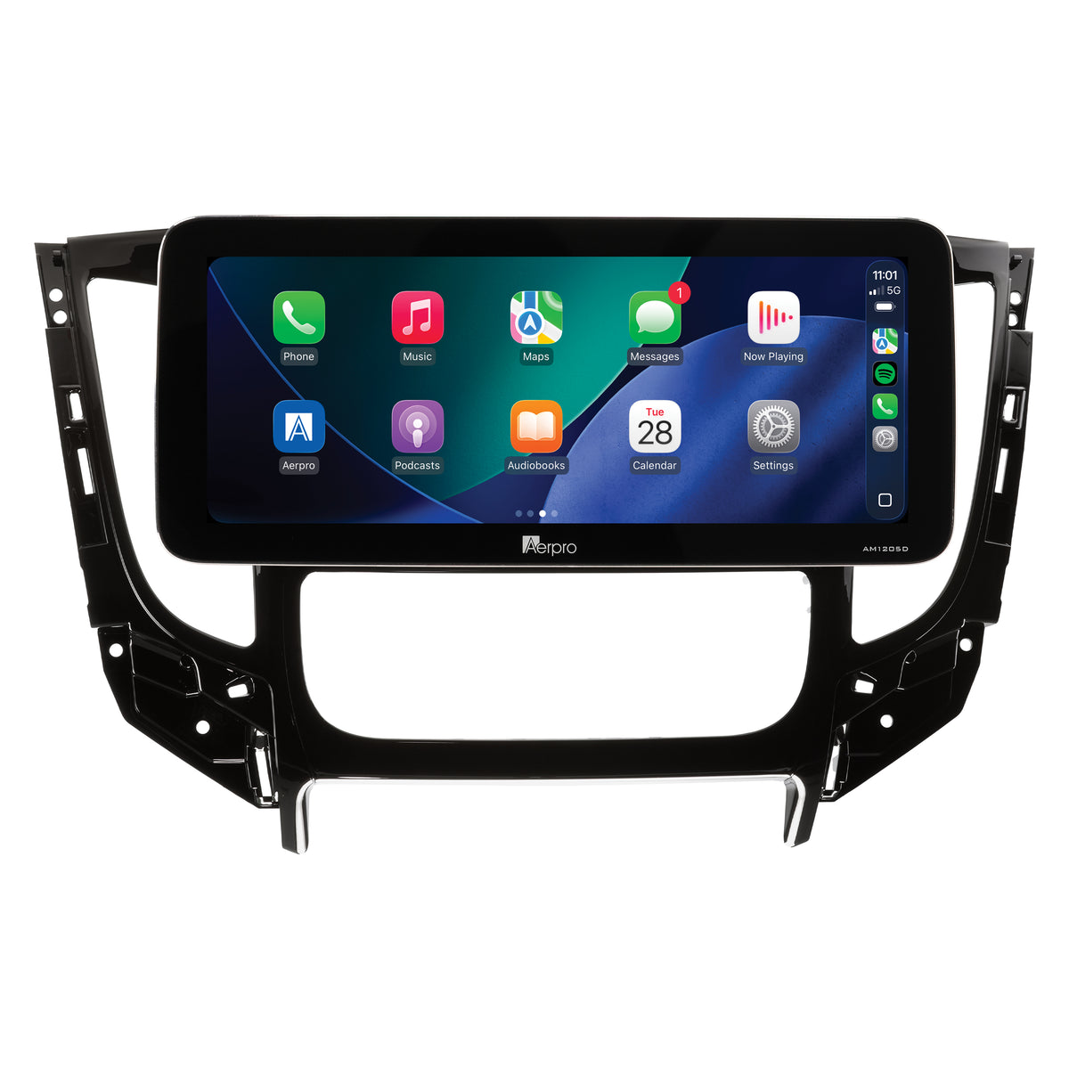 Aerpro AMTCMB8 12.3 inch head unit for Triton MQ 2016-2018, showing Apple CarPlay