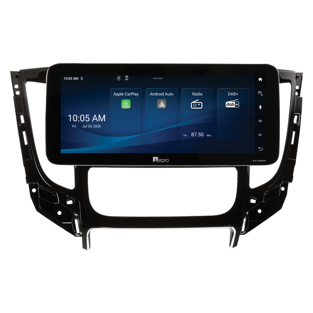 Aerpro AMTCMB8 12.3 inch head unit showing the Aerpro home screen