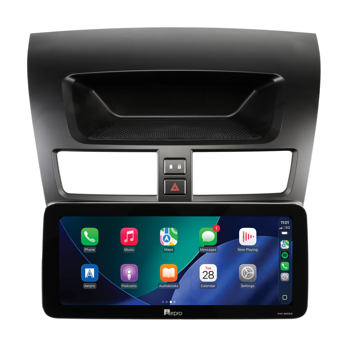 Aerpro AMTCMZ1 12.3 inch head unit for BT-50 2012-2018, showing Apple CarPlay