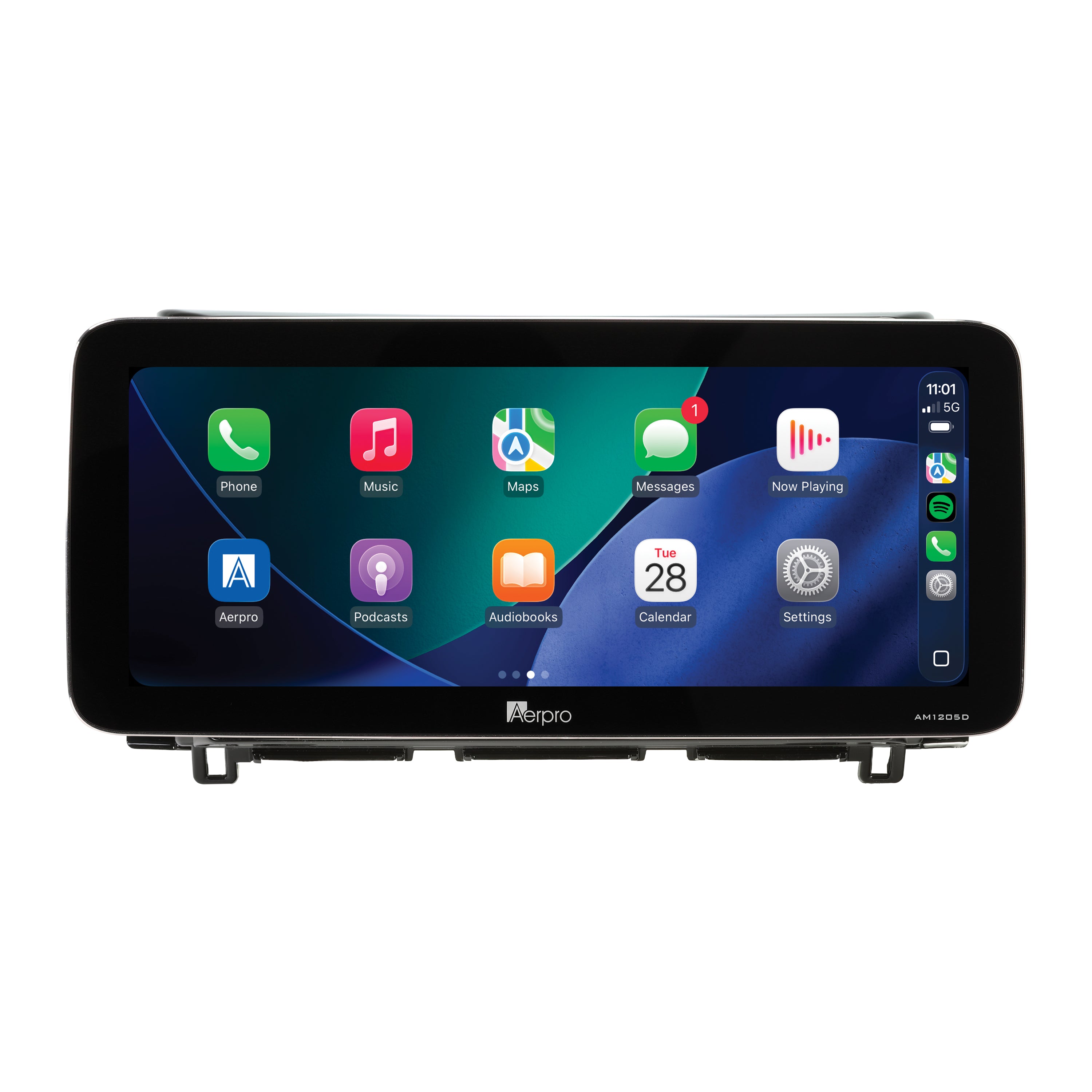 Aerpro AMTCNI12 12.3 inch head unit for Navara DX RX 2015-2020, showing Apple CarPlay