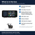 What is in the box for the Aerpro AMTCNI12 kit for Nissan Navara DX, RX 2015-2020: the AM1205D 12.3 inch head unit in its gloss black facia, the rear camera and a list of the 7 kit items