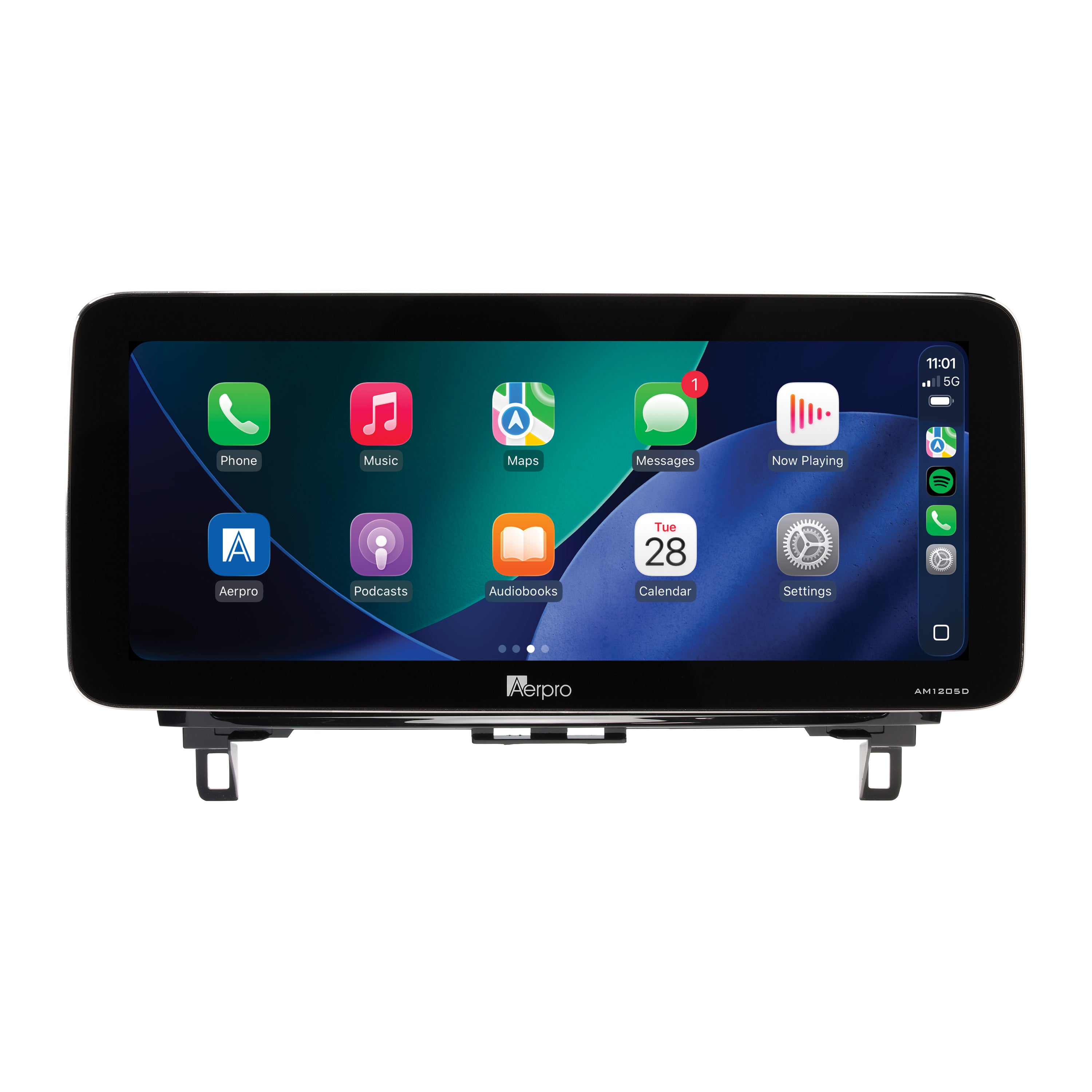 Aerpro AMTCNI17 12.3 inch head unit for Qashqai and X-Trail 2021 on, showing Apple CarPlay