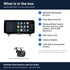 What is in the box for the Aerpro AMTCNI17 kit for Nissan Qashqai 2021 onwards and X-Trail T32 2021 onwards: the AM1205D head unit in its facia, the rear camera and the 6 kit items