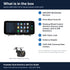What is in the box for the Aerpro AMTCNI27 kit for Nissan Navara 2019-2023: the AM1205D 12.3 inch head unit in its gloss black facia, the rear camera and a list of the 6 kit items