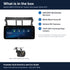 What is in the box for the Aerpro AMTCTO15 kit for Toyota Yaris Sedan 2005-2011: the AM1205D 12.3 inch head unit in its matte black facia, the rear camera and a list of the 4 kit items