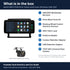 What is in the box for the Aerpro AMTCTO26 kit for Toyota LandCruiser 200 Series 2016-2021: the AM1205D head unit in its facia, the rear camera and the 8 kit items