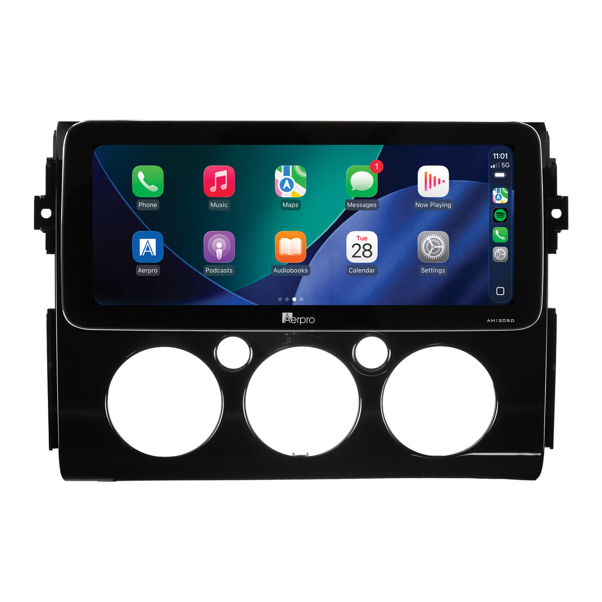 Aerpro AMTCTO32 12.3 inch head unit for FJ Cruiser 2011-2016, showing Apple CarPlay