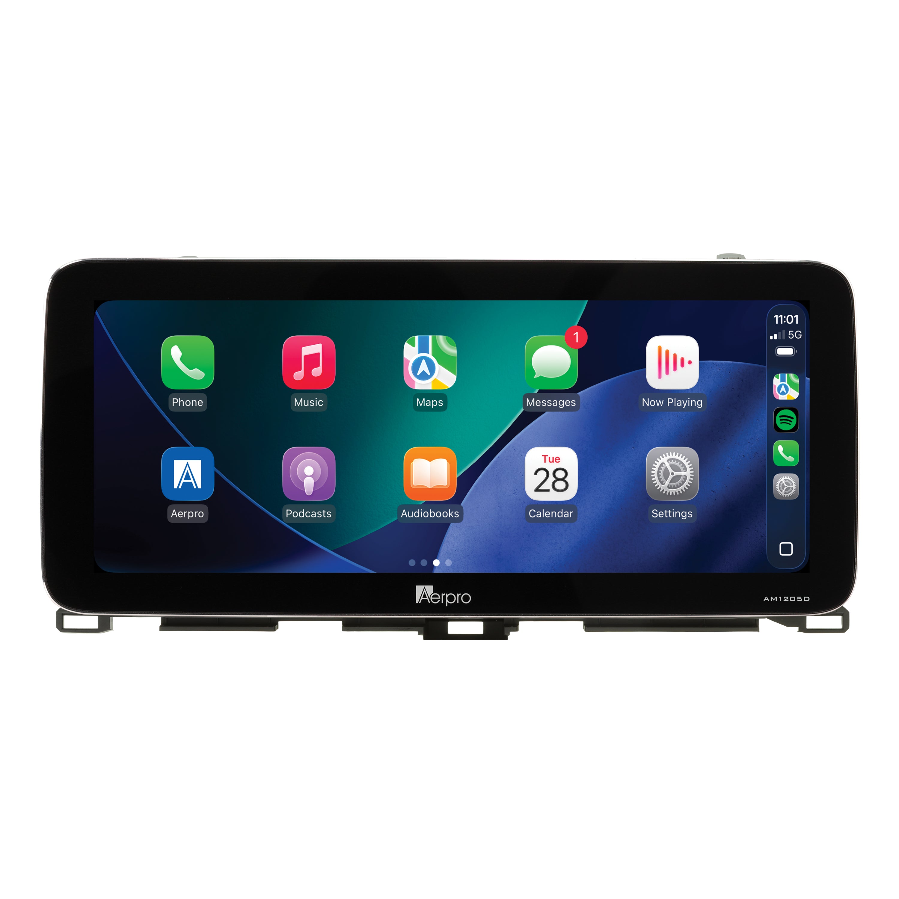 Aerpro AMTCTO37 12.3 inch head unit for Kluger 2014-2019, showing Apple CarPlay