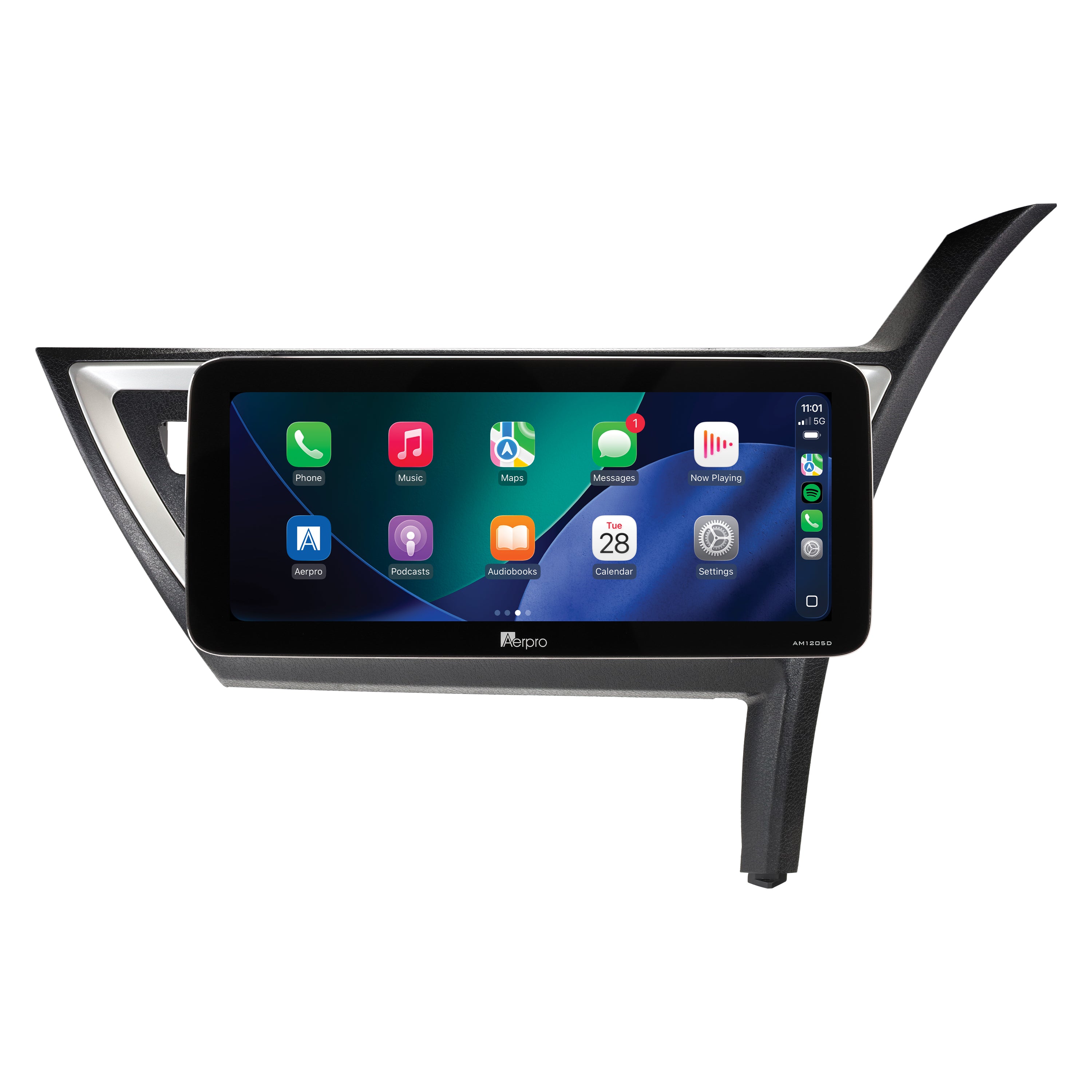 Aerpro AMTCTO39 12.3 inch head unit for Corolla Hatch 2012-2015, showing Apple CarPlay