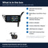 What is in the box for the Aerpro AMTCTO39 kit for Toyota Corolla Hatch 2012-2015: the AM1205D head unit in its facia, the rear camera and the 7 kit items