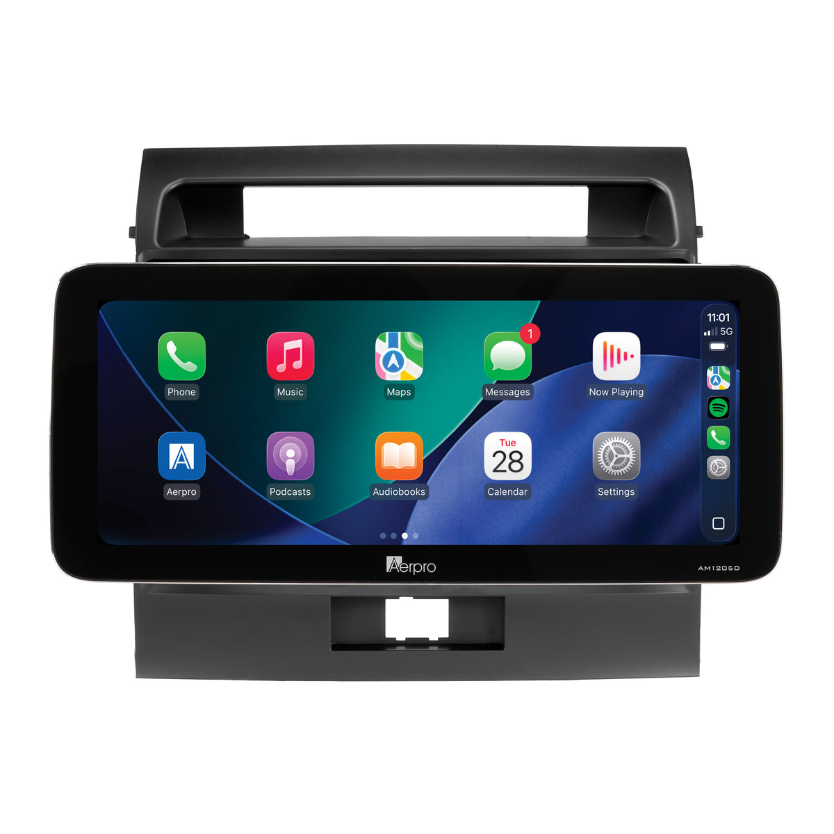 Aerpro AMTCTO41 12.3 inch head unit for LandCruiser 200 2007-2011, showing Apple CarPlay