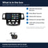 What is in the box for the Aerpro AMTCTO49 kit for Toyota HiLux 2005-2011: the AM1205D 12.3 inch head unit in its gloss black facia, the rear camera and a list of the 5 kit items