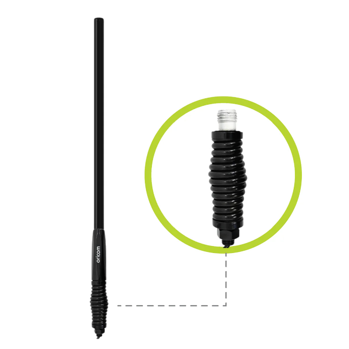 Oricom ANU856 3dBi UHF CB Antenna with Detachable Fiberglass Pole