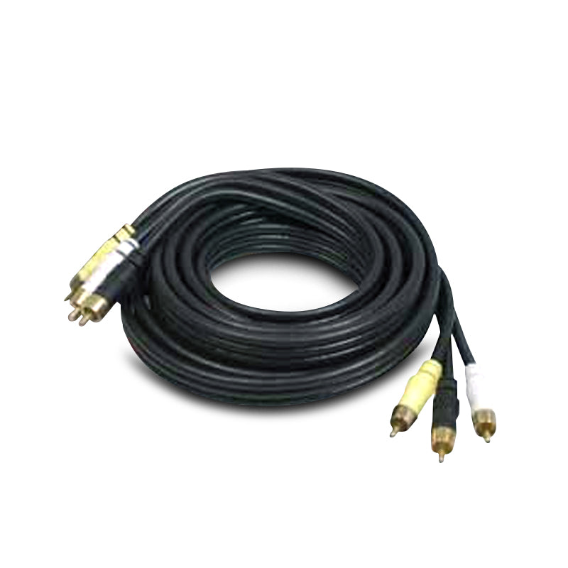 Aerpro AP3YWB 3M A/V Lead Yellow/White/Black RCA 3 Male to 3 Male Plugs 75 Ohm Coax
