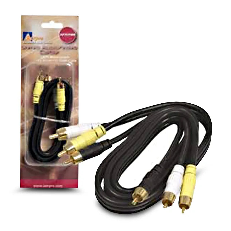 Aerpro AP75YWB .75M A/V Lead Yellow/White/Black RCA 3m to 3m Plugs 75 Ohm Coax