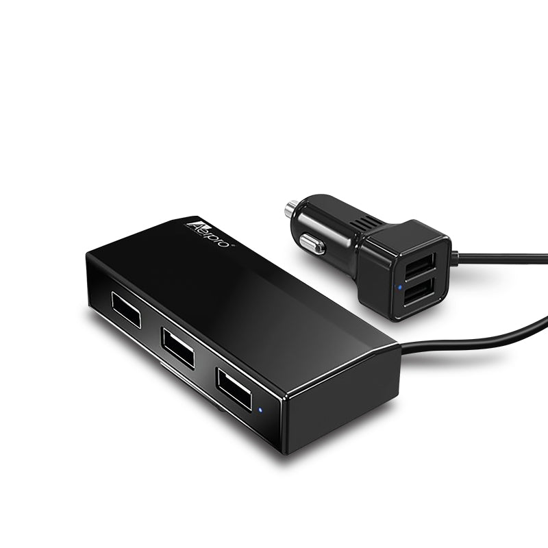 Aerpro APCC500 9.6A Five Port USB In-Car Charger With 1.8M Cable
