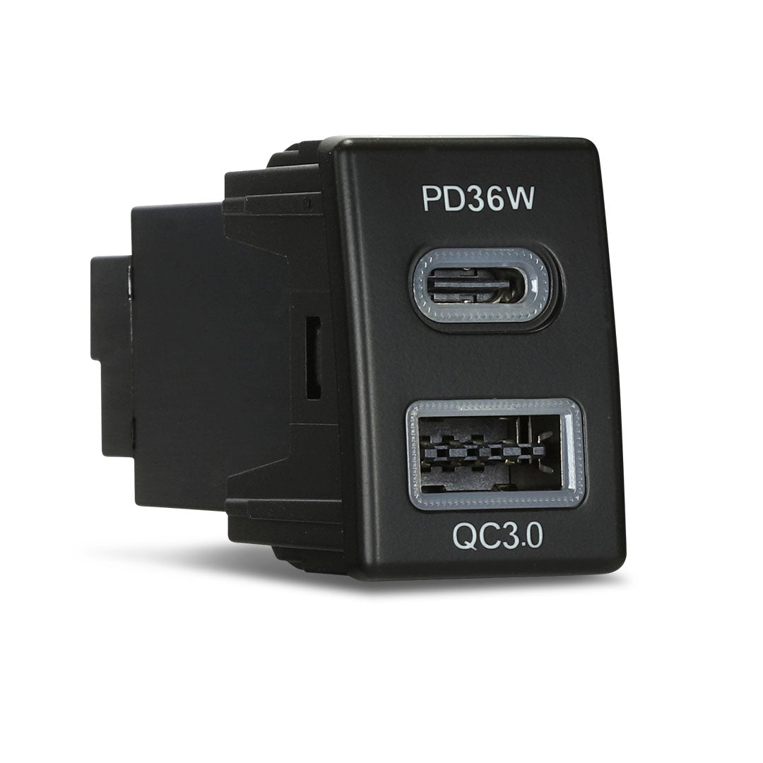 Aerpro APCCIZ1 | Dual USB-C PD36W & USB-A QC3.0 Charger for Holden & Isuzu (22.5x33.5mm)