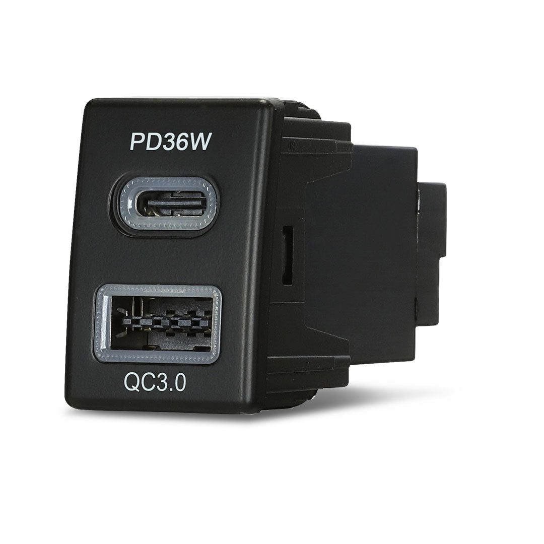 Aerpro APCCIZ1 | Dual USB-C PD36W & USB-A QC3.0 Charger for Holden & Isuzu (22.5x33.5mm)