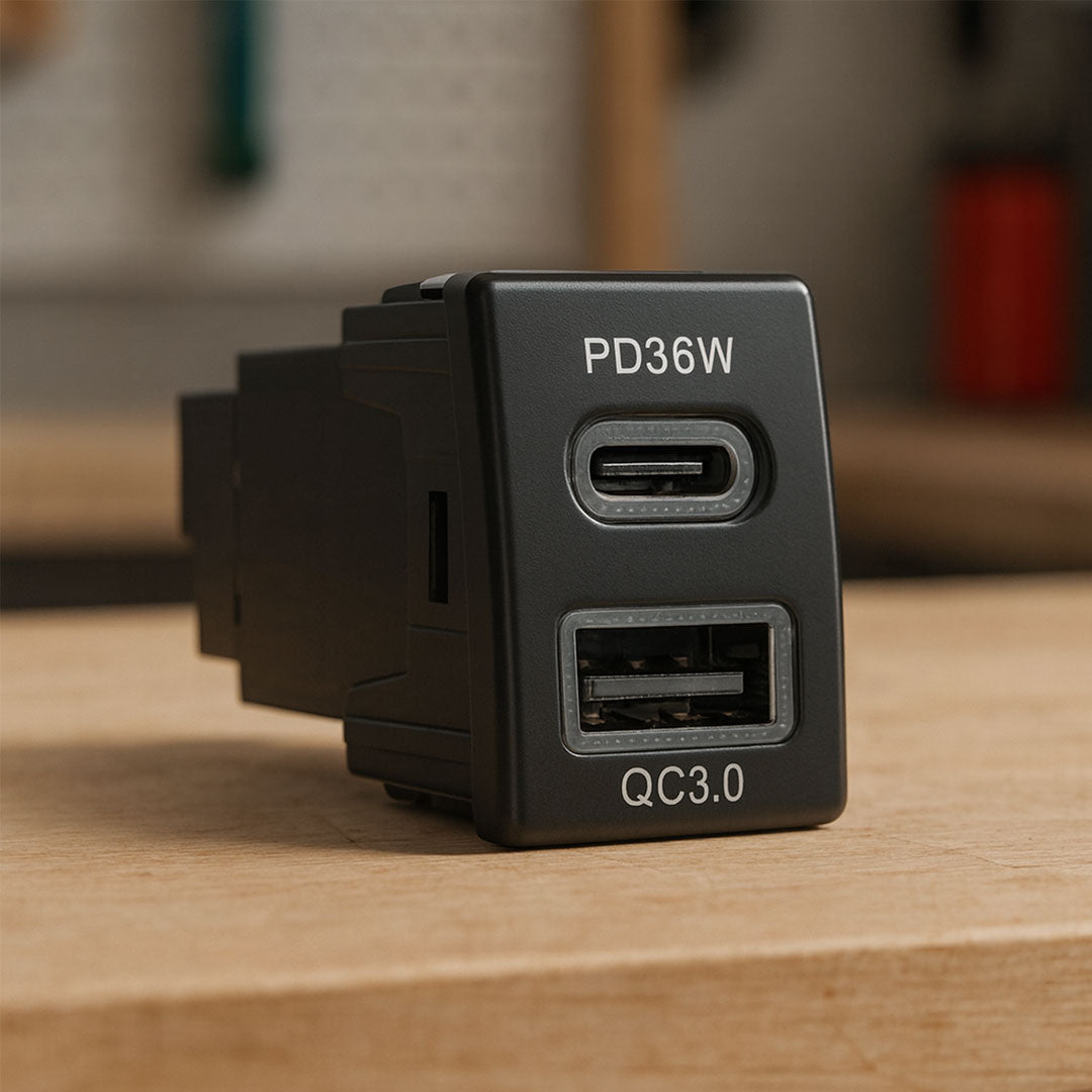 Aerpro APCCIZ1 | Dual USB-C PD36W & USB-A QC3.0 Charger for Holden & Isuzu (22.5x33.5mm)
