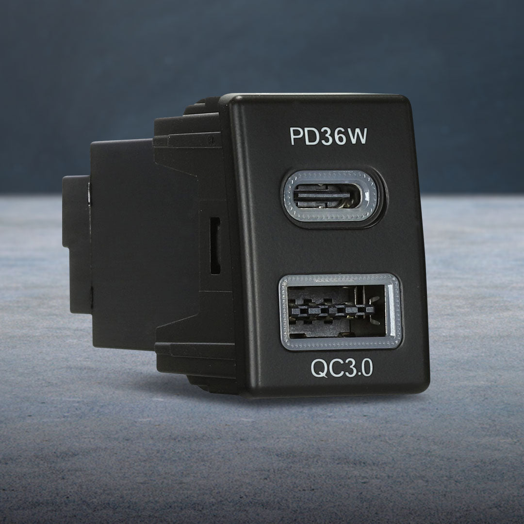 Aerpro APCCIZ1 | Dual USB-C PD36W & USB-A QC3.0 Charger for Holden & Isuzu (22.5x33.5mm)