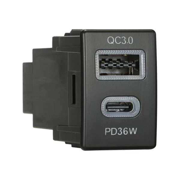 AERPRO APCCIZ6 - Dual USB Charger USB-C PD36W / USB-A QC3.0 Isuzu & Mazda 21mm x 31mm
