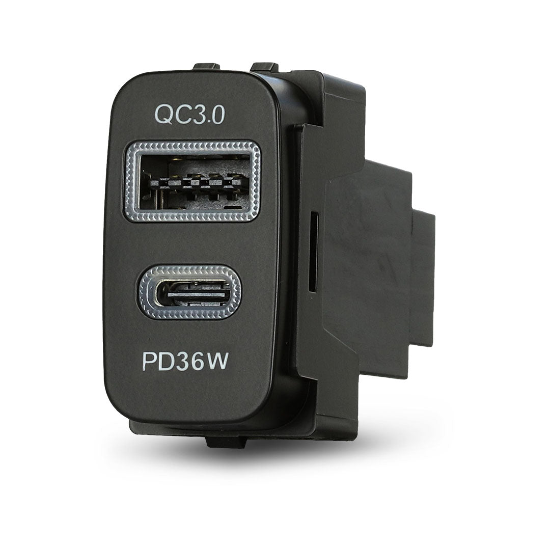 Aerpro APCCMT4| Dual USB-C PD36W & USB-A QC3.0 Charger to Suit Mitsubishi (19.5x36.5mm)