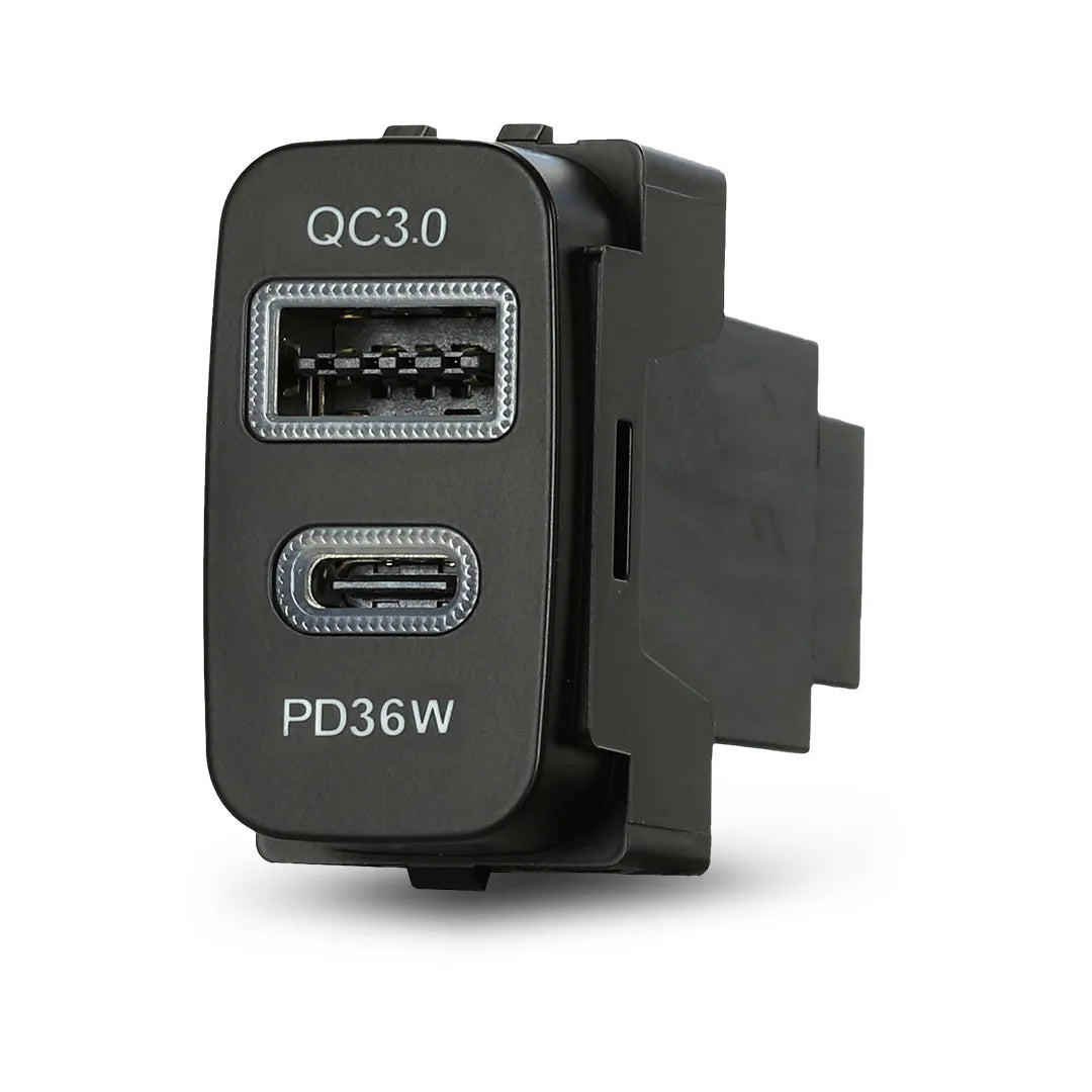 Aerpro APCCMT4| Dual USB-C PD36W & USB-A QC3.0 Charger to Suit Mitsubishi (19.5x36.5mm)