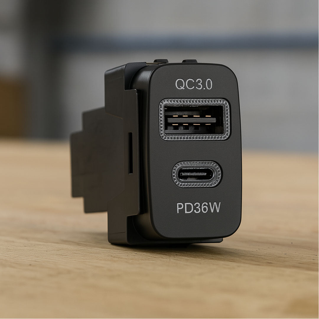 Aerpro APCCMT4| Dual USB-C PD36W & USB-A QC3.0 Charger to Suit Mitsubishi (19.5x36.5mm)