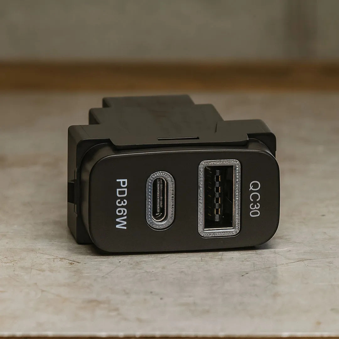 Aerpro APCCMT4| Dual USB-C PD36W & USB-A QC3.0 Charger to Suit Mitsubishi (19.5x36.5mm)