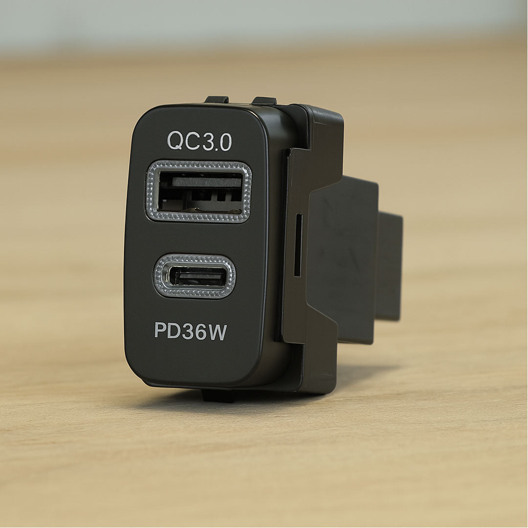Aerpro APCCMT4| Dual USB-C PD36W & USB-A QC3.0 Charger to Suit Mitsubishi (19.5x36.5mm)