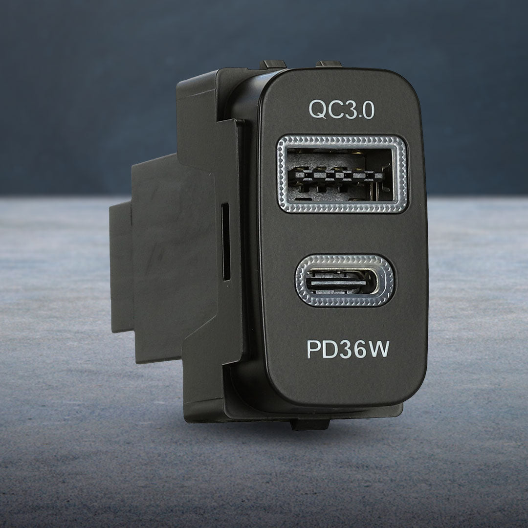 Aerpro APCCMT4| Dual USB-C PD36W & USB-A QC3.0 Charger to Suit Mitsubishi (19.5x36.5mm)