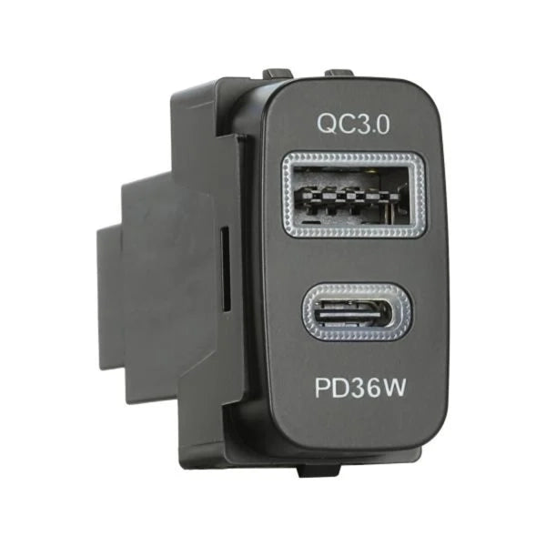 AERPRO APCCMT4 - Dual USB Charger USB-C PD36W / USB-A QC3.0 Mitsubishi 19.5mm x 36.5mm