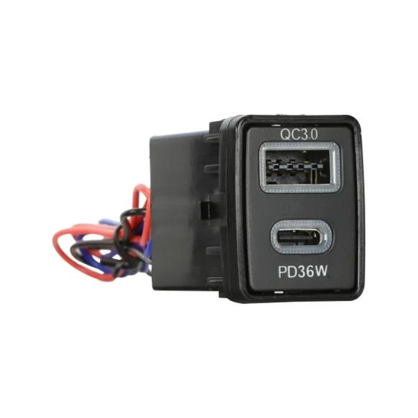 AERPRO APCCNS3 - Dual USB Charger USB-C PD36W / USB-A QC3.0 Nissan 24mm x 31mm